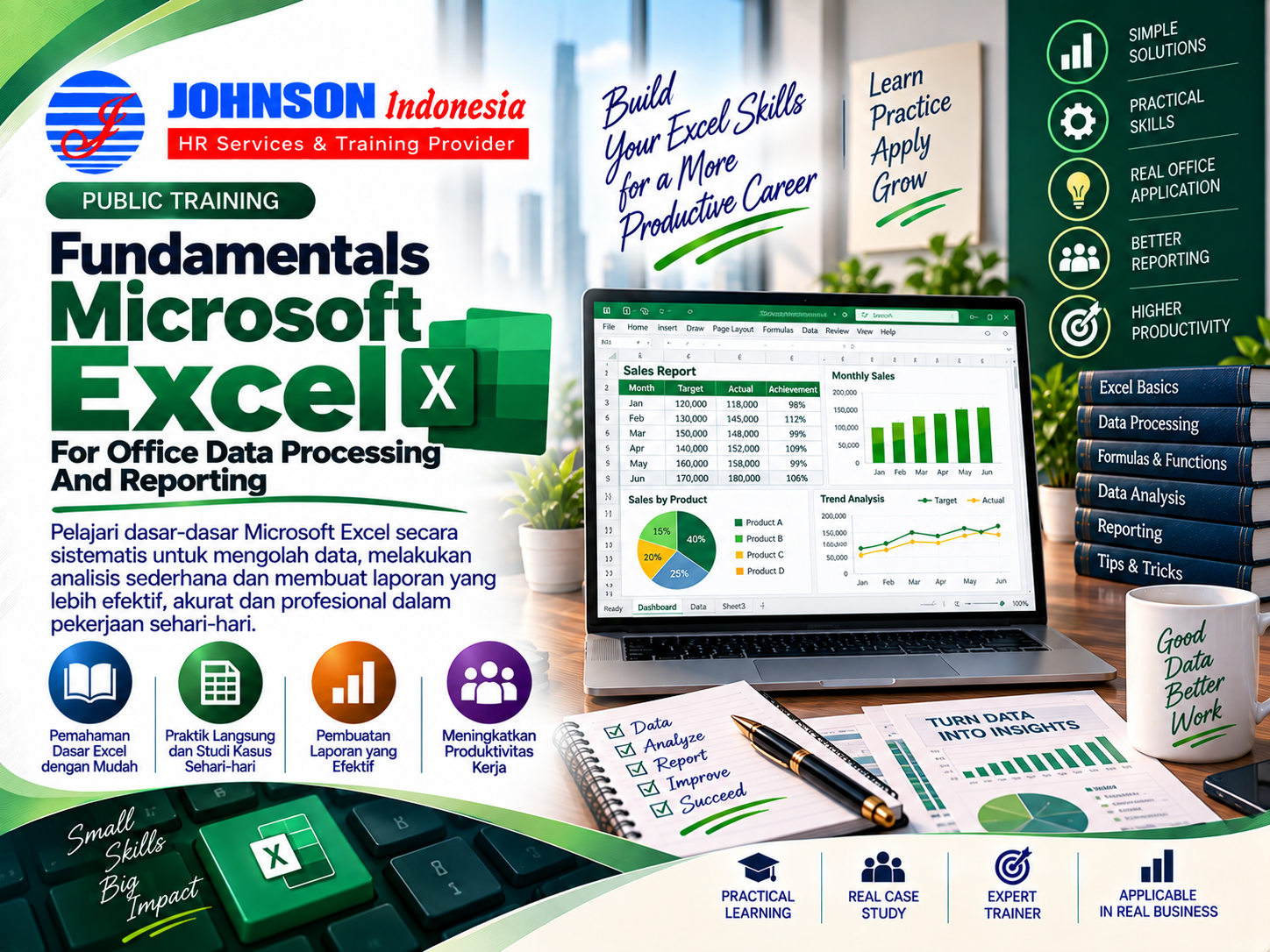 = Training Fundamentals Microsoft Excel For Office Data Processing And Reporting Johnson Indonesia
