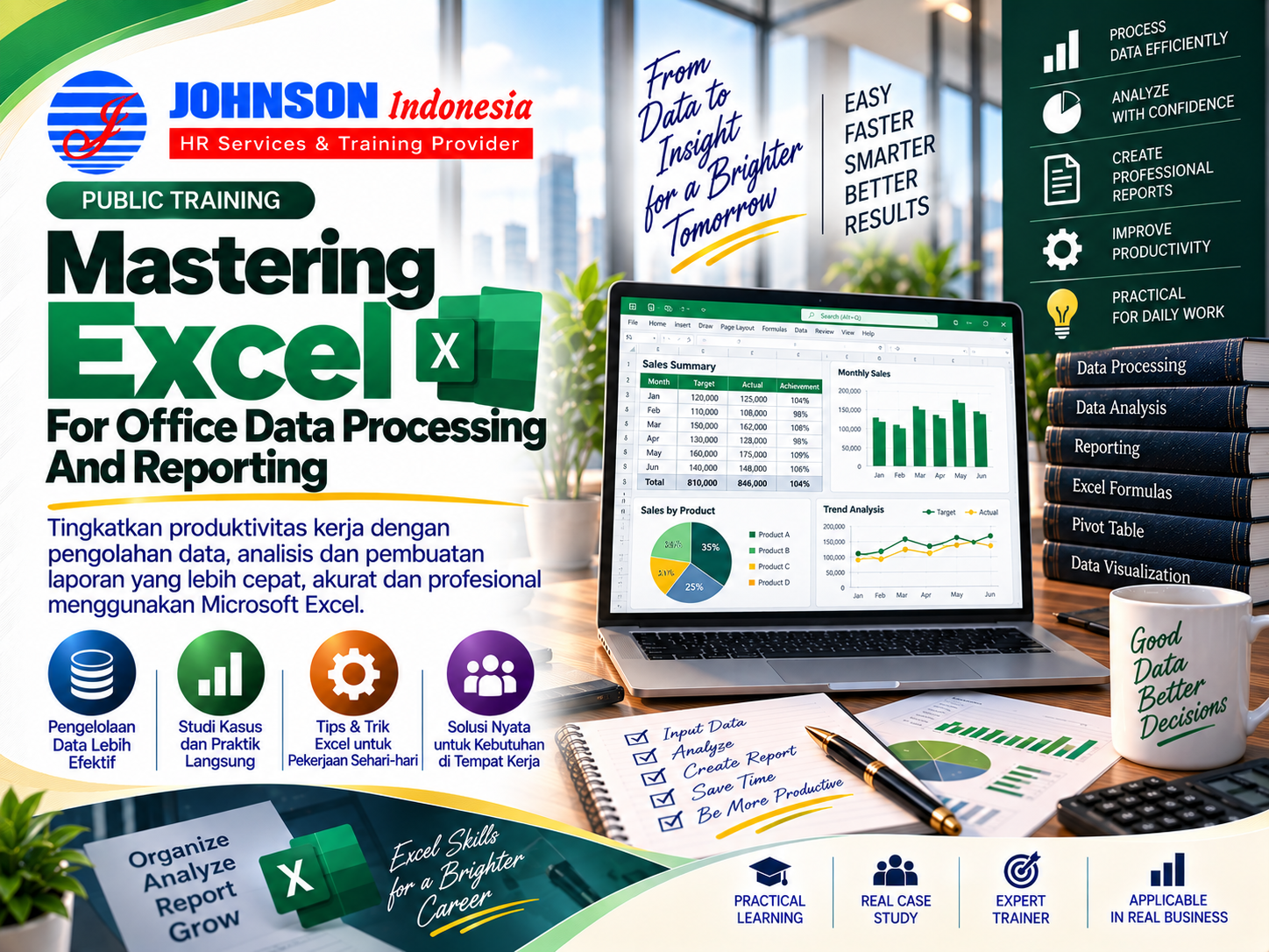 = Training Mastering Excel For Office Data Processing And Reporting Johnson Indonesia